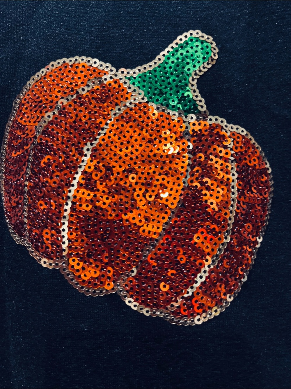 Philosophy NWT Black Sweatshirt with Orange Sequin Pumpkins - Picture 2 of 4